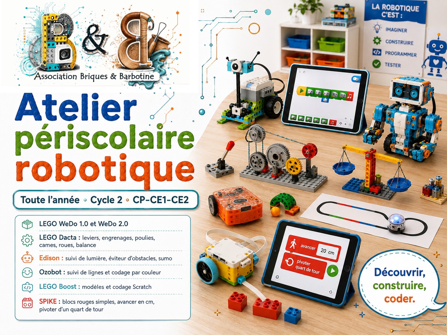 Des propositions adaptées à votre structure ateliers périscolaires robotique