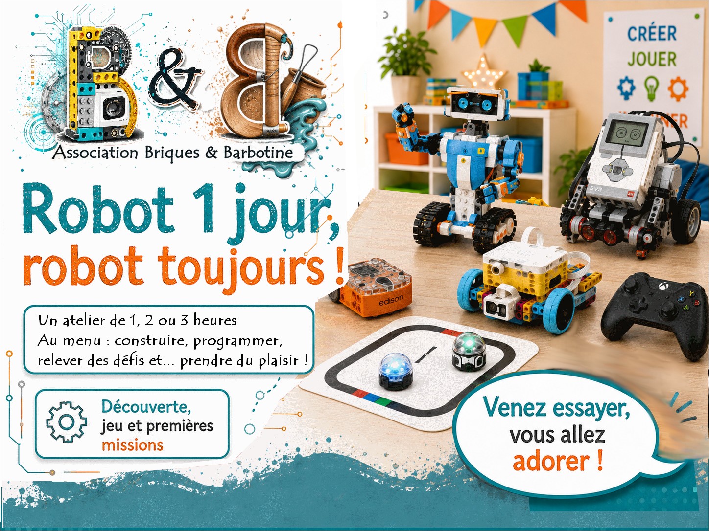 Robot 1 jour, robot toujours ! — séance découverte de robotique.