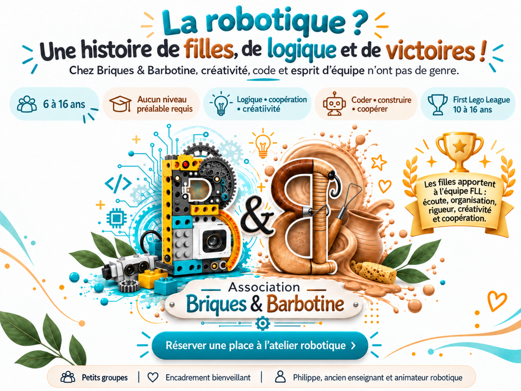 La robotique, une histoire de filles : créativité, code et esprit d’équipe n’ont pas de genre. Accéder aux séances d’essai.