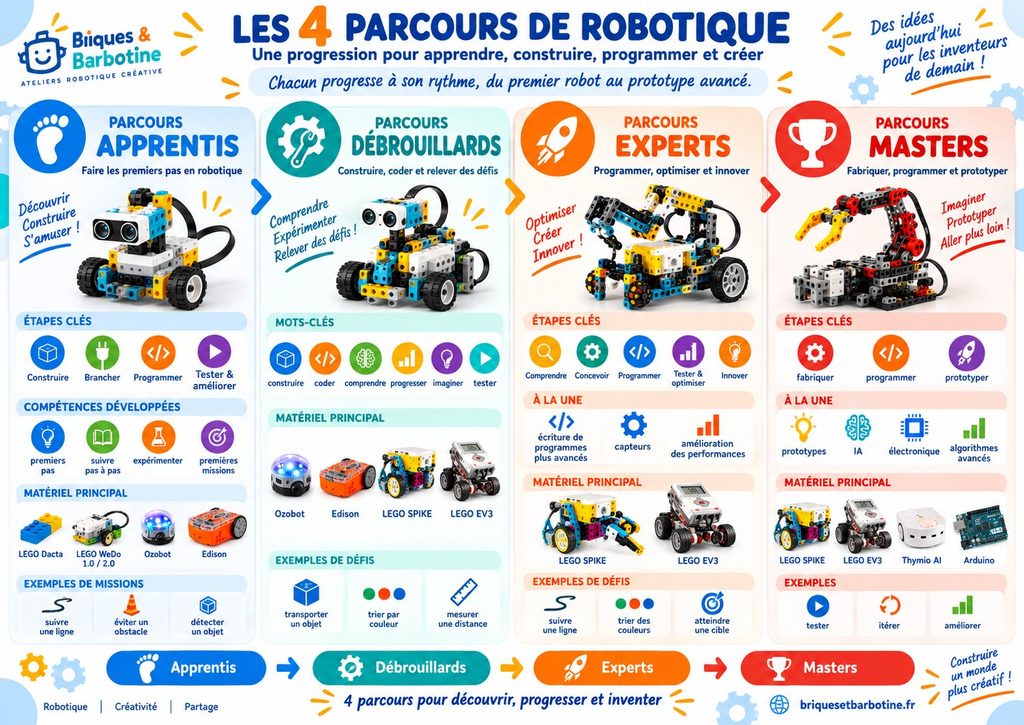les 4 parcours de robotique
